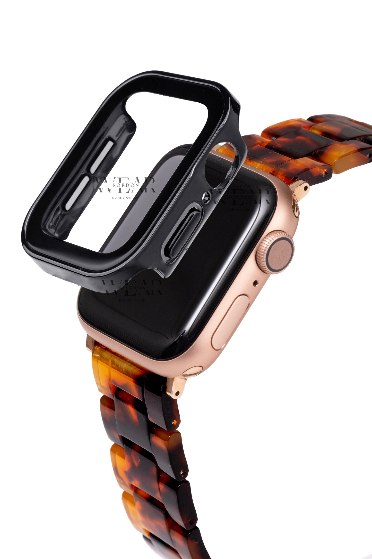Apple Watch Uyumlu Kasa ve Ekran Koruyucu Su Geçirmez Kılıf – Parlak Siyah