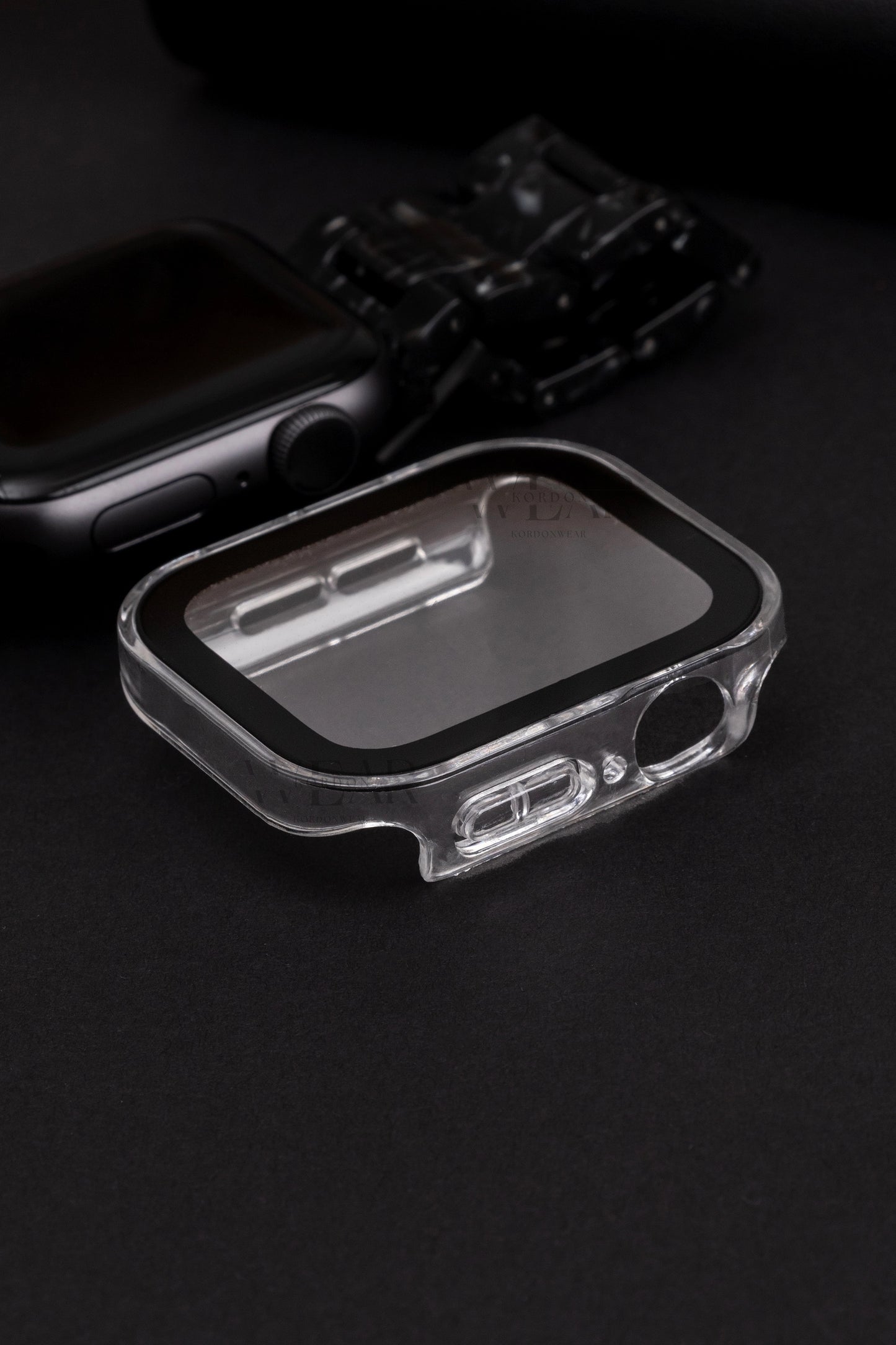Apple Watch Uyumlu Kasa ve Ekran Koruyucu Su Geçirmez Kılıf - Şeffaf
