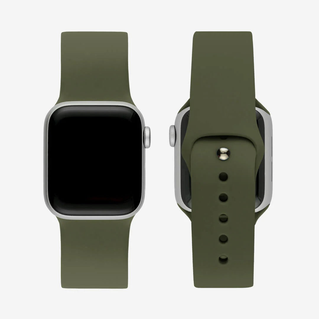 Zeytin Yeşili Silikon Kordon - Apple Watch Uyumlu (S/M – M/L)