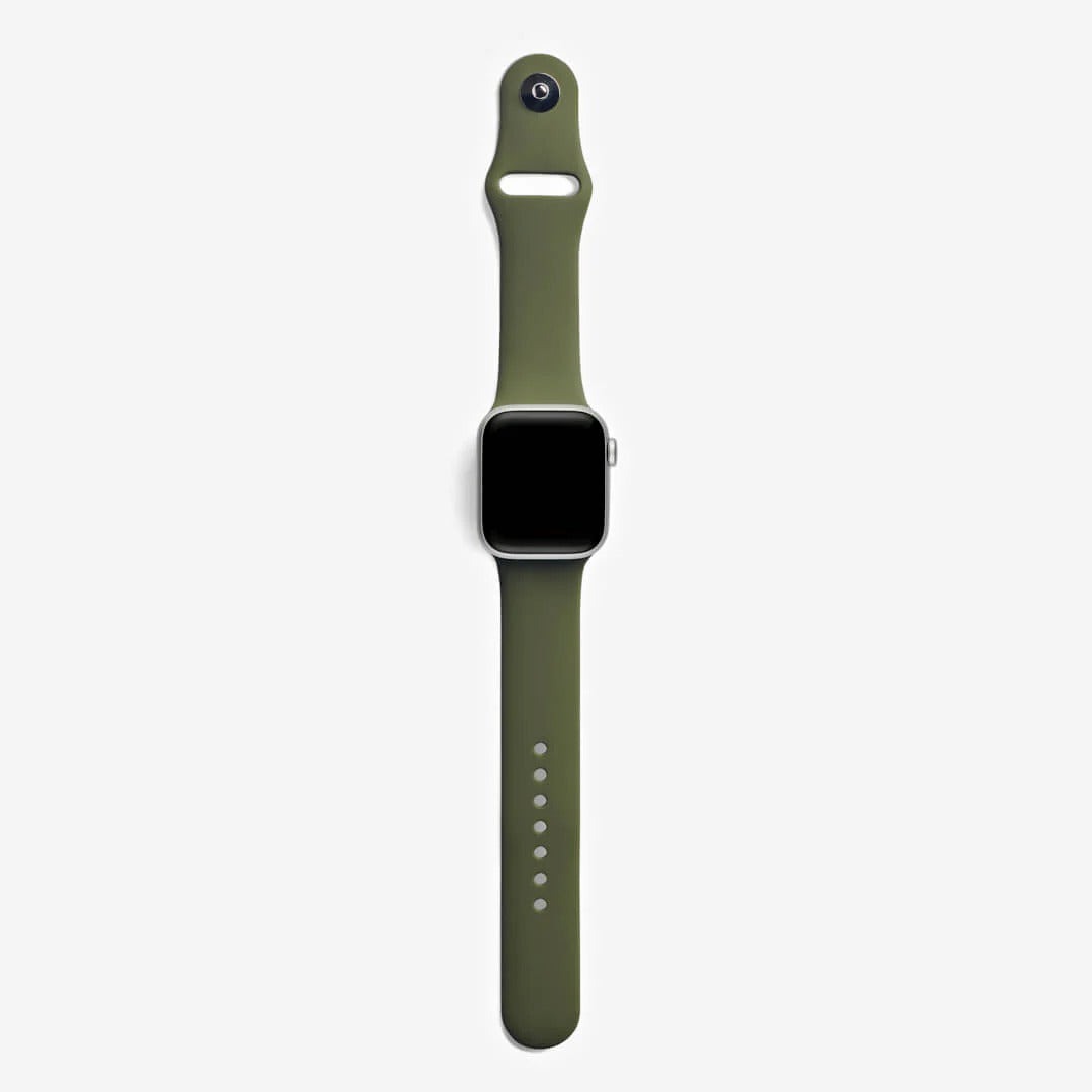 Zeytin Yeşili Silikon Kordon - Apple Watch Uyumlu (S/M – M/L)