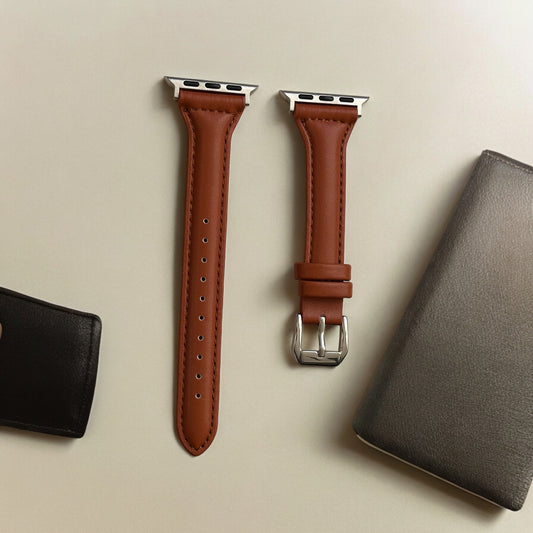 Leris Serisi Deri Apple Watch Kordonu - İnce ve Zarif Tasarım