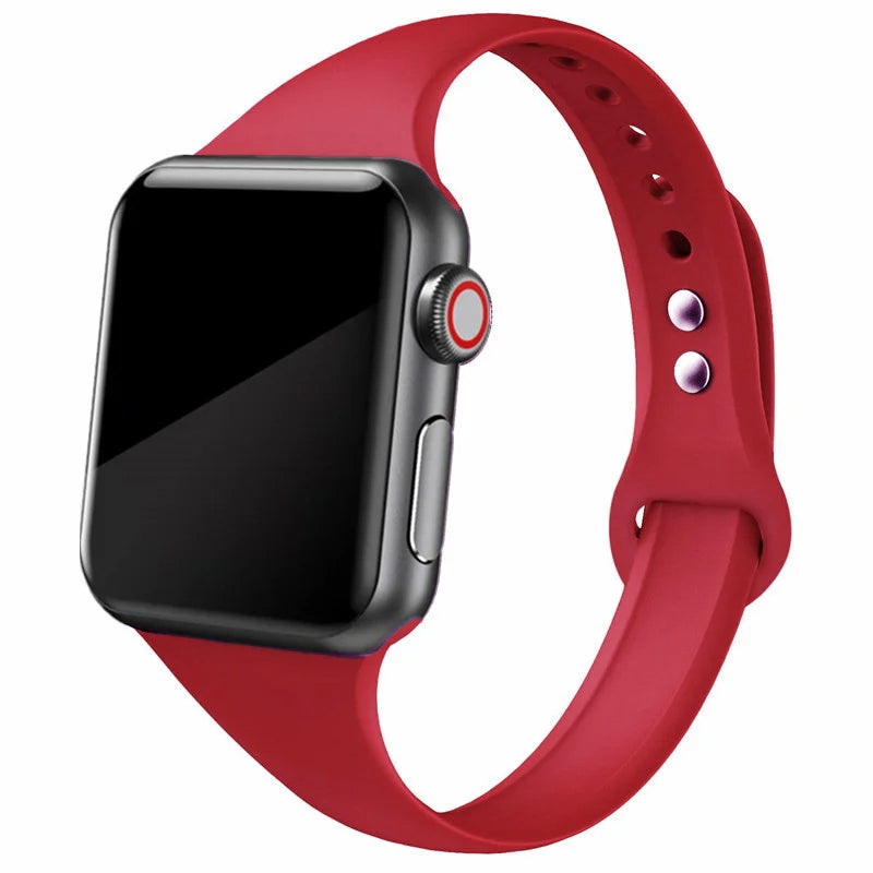 Sira Serisi Slim Silikon Kordon - Apple Watch Uyumlu