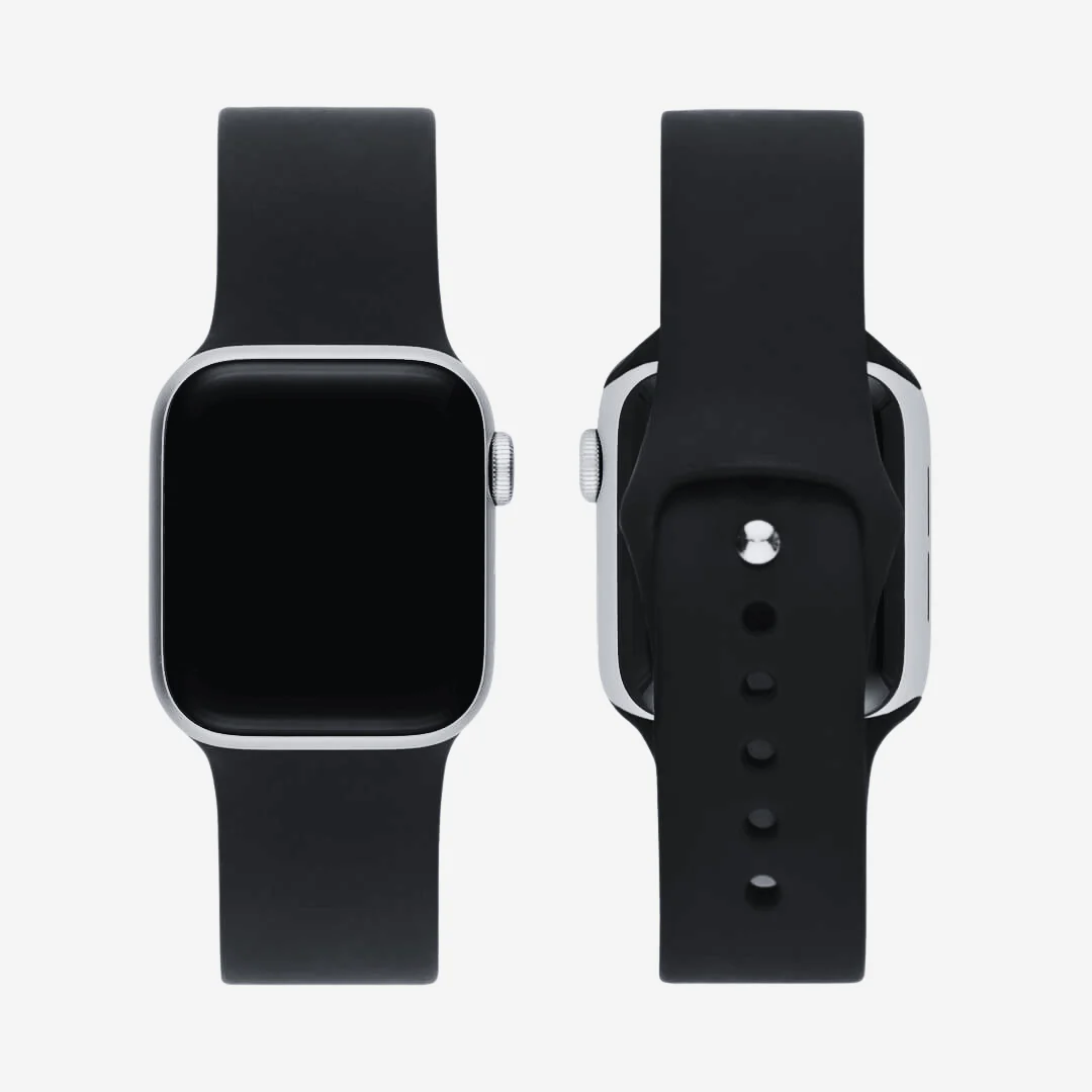 Siyah Silikon Kordon - Apple Watch Uyumlu (S/M – M/L)