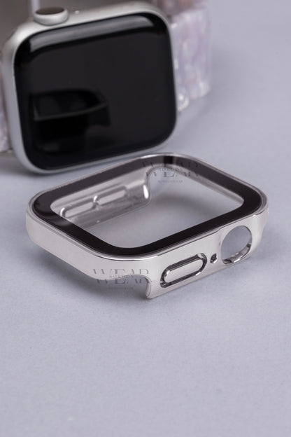 Apple Watch Uyumlu Kasa ve Ekran Koruyucu Su Geçirmez Kılıf – Gümüş