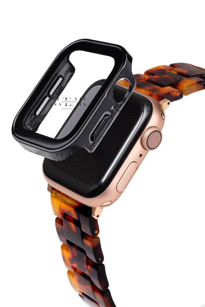 Apple Watch Uyumlu Kasa ve Ekran Koruyucu Su Geçirmez Kılıf – Parlak Siyah