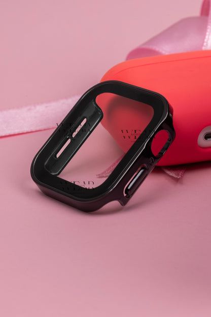 Apple Watch Uyumlu Kasa ve Ekran Koruyucu Su Geçirmez Kılıf – Parlak Siyah