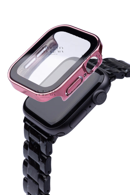Apple Watch Uyumlu Kasa ve Ekran Koruyucu Su Geçirmez Kılıf – Pembe
