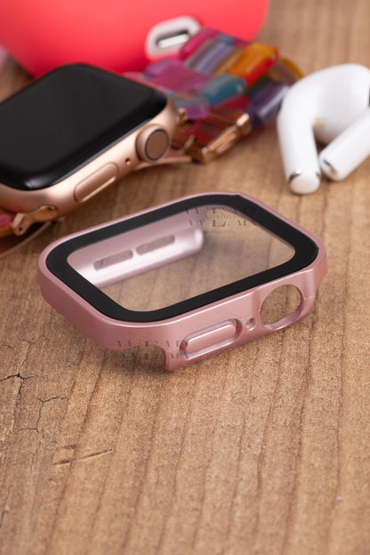 Apple Watch Uyumlu Kasa ve Ekran Koruyucu Su Geçirmez Kılıf - Mat Rose Pink
