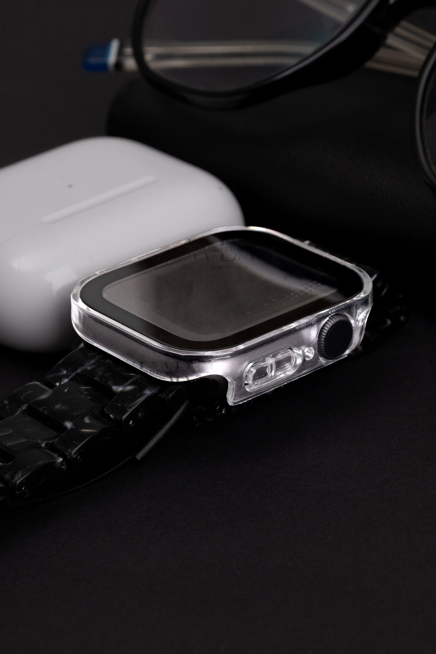 Apple Watch Uyumlu Kasa ve Ekran Koruyucu Su Geçirmez Kılıf - Şeffaf