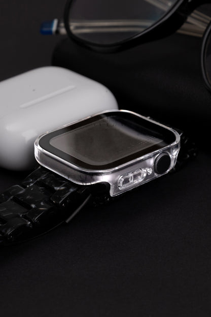 Apple Watch Uyumlu Kasa ve Ekran Koruyucu Su Geçirmez Kılıf - Şeffaf
