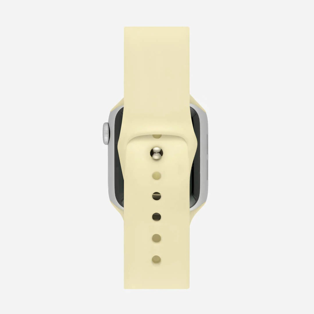 Pastel Sarı Silikon Kordon - Apple Watch Uyumlu (S/M – M/L)