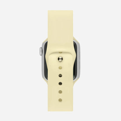 Pastel Sarı Silikon Kordon - Apple Watch Uyumlu (S/M – M/L)