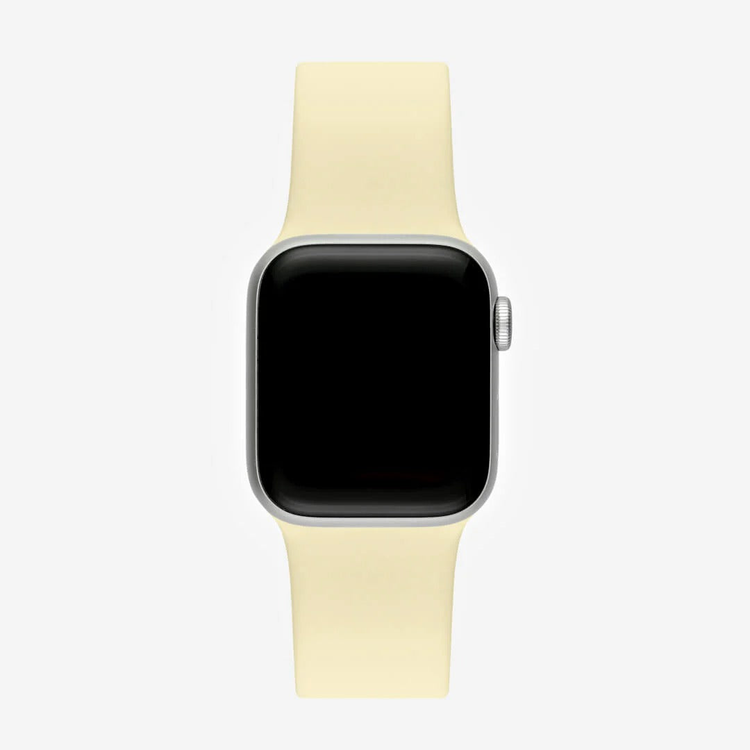 Pastel Sarı Silikon Kordon - Apple Watch Uyumlu (S/M – M/L)