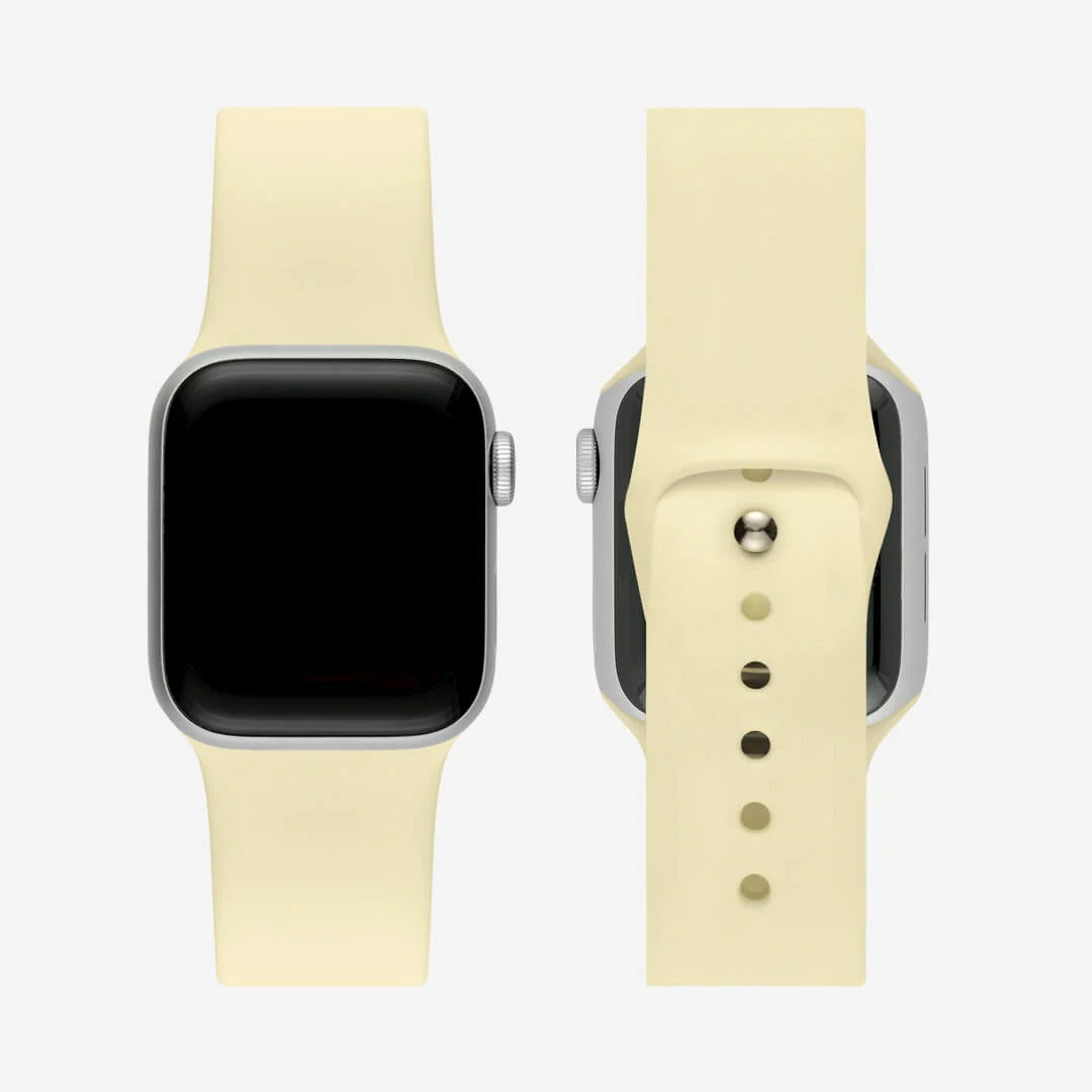 Pastel Sarı Silikon Kordon - Apple Watch Uyumlu (S/M – M/L)