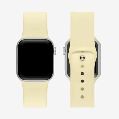 Pastel Sarı Silikon Kordon - Apple Watch Uyumlu (S/M – M/L)