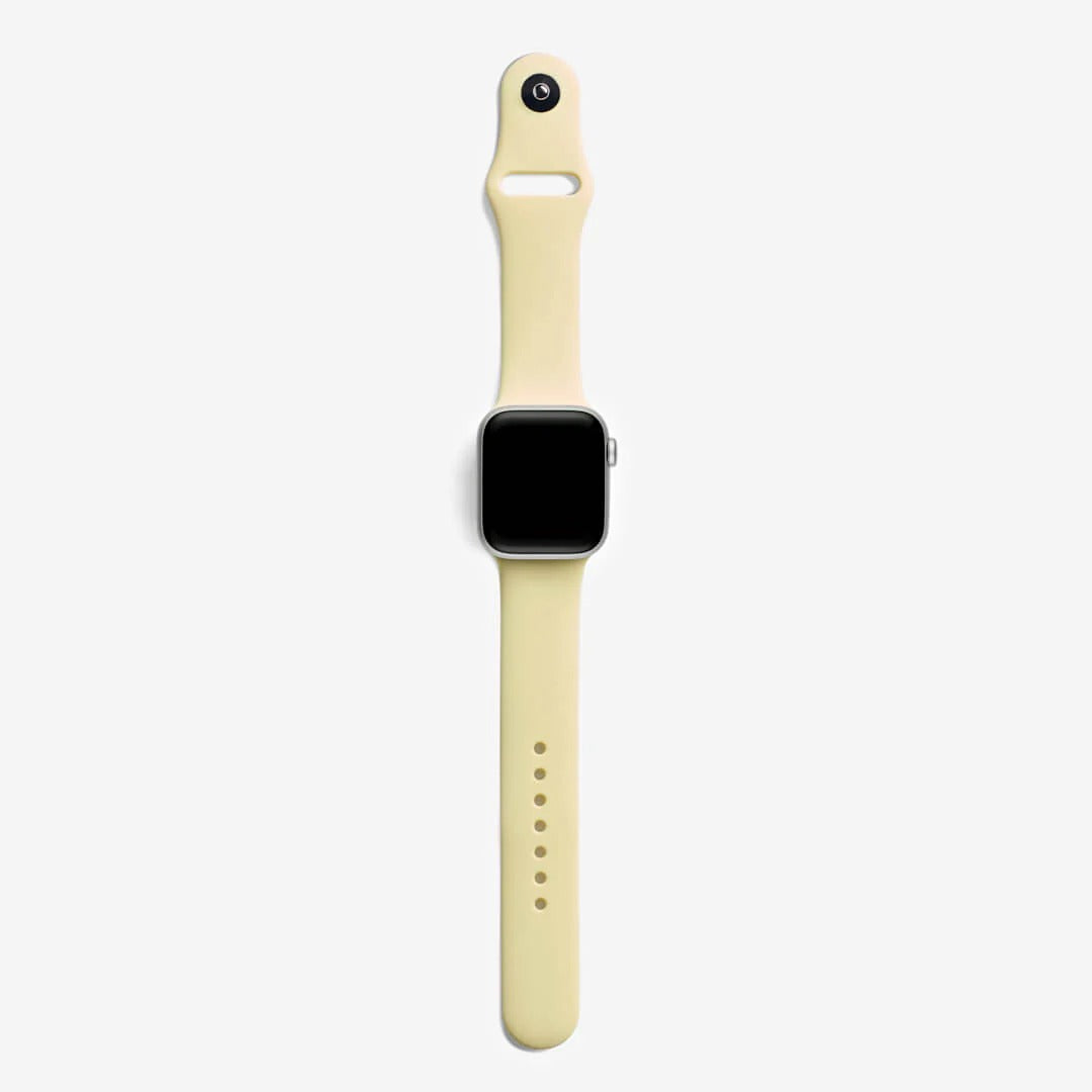 Pastel Sarı Silikon Kordon - Apple Watch Uyumlu (S/M – M/L)