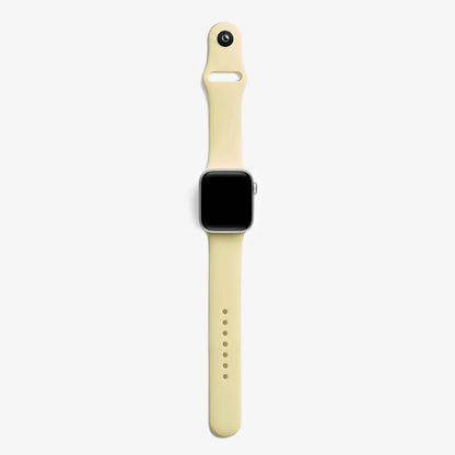 Pastel Sarı Silikon Kordon - Apple Watch Uyumlu (S/M – M/L)