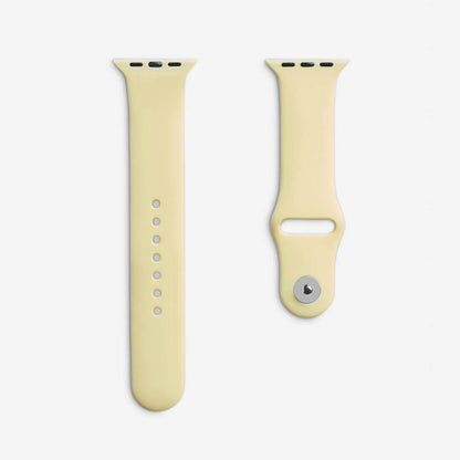 Pastel Sarı Silikon Kordon - Apple Watch Uyumlu (S/M – M/L)