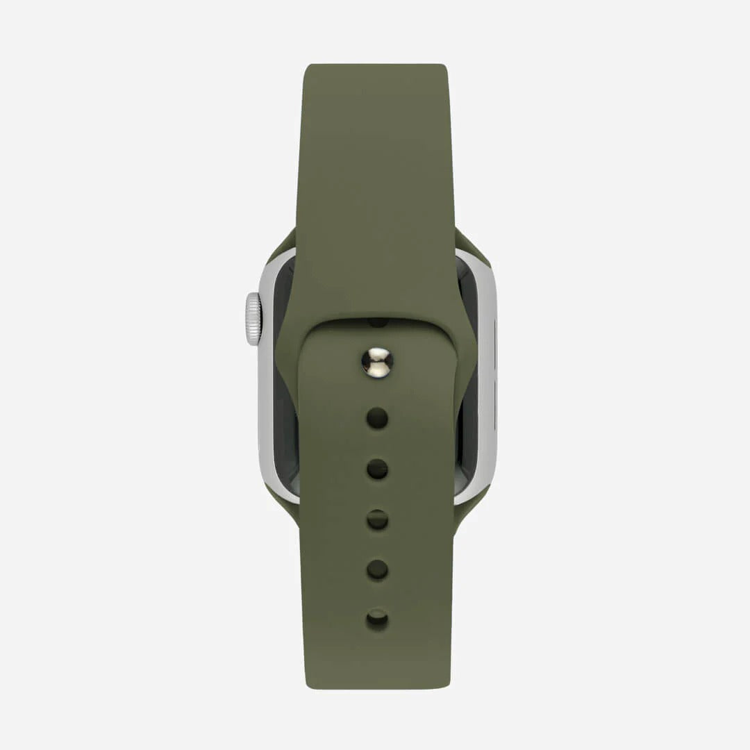 Zeytin Yeşili Silikon Kordon - Apple Watch Uyumlu (S/M – M/L)