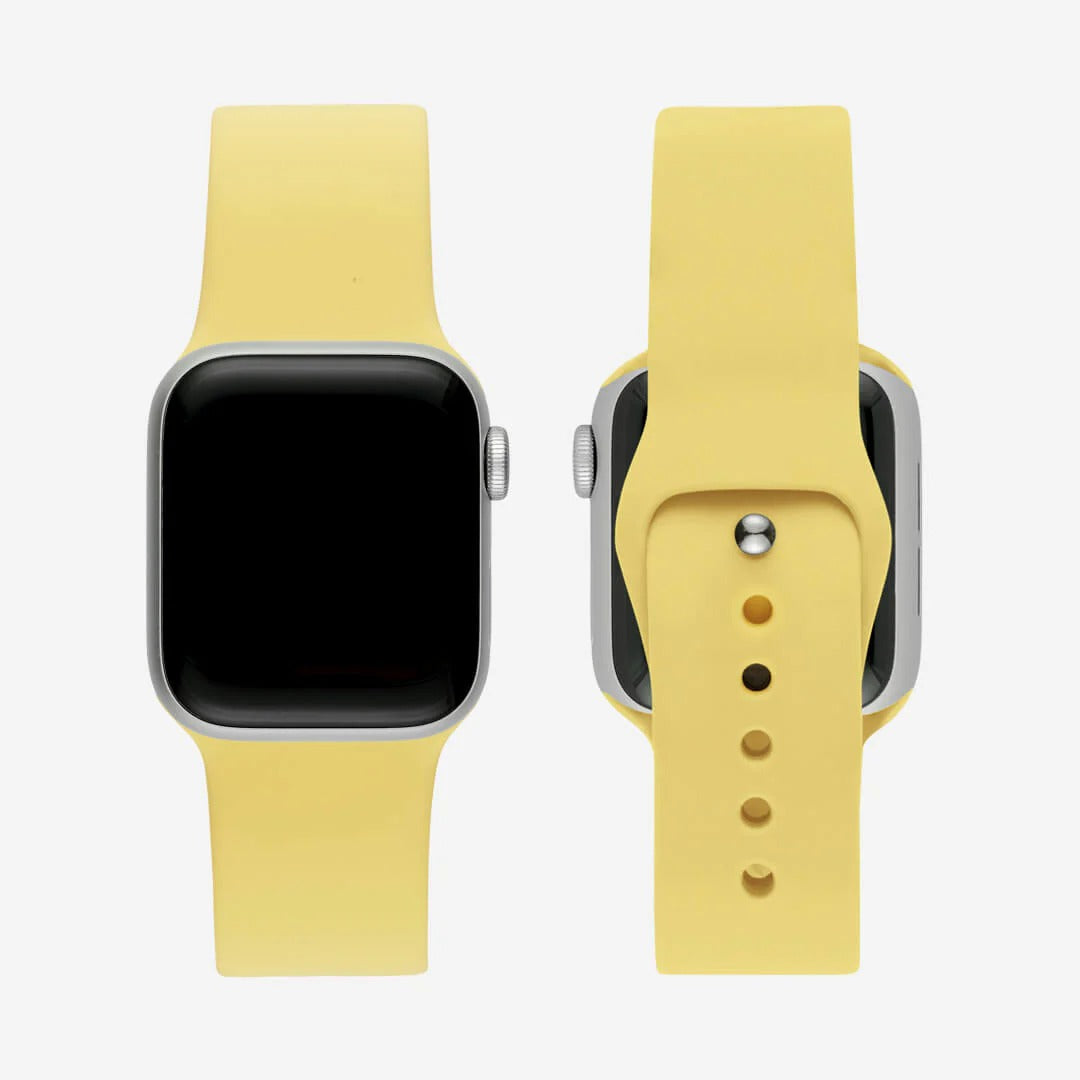 Sarı Silikon Kordon - Apple Watch Uyumlu (S/M – M/L)