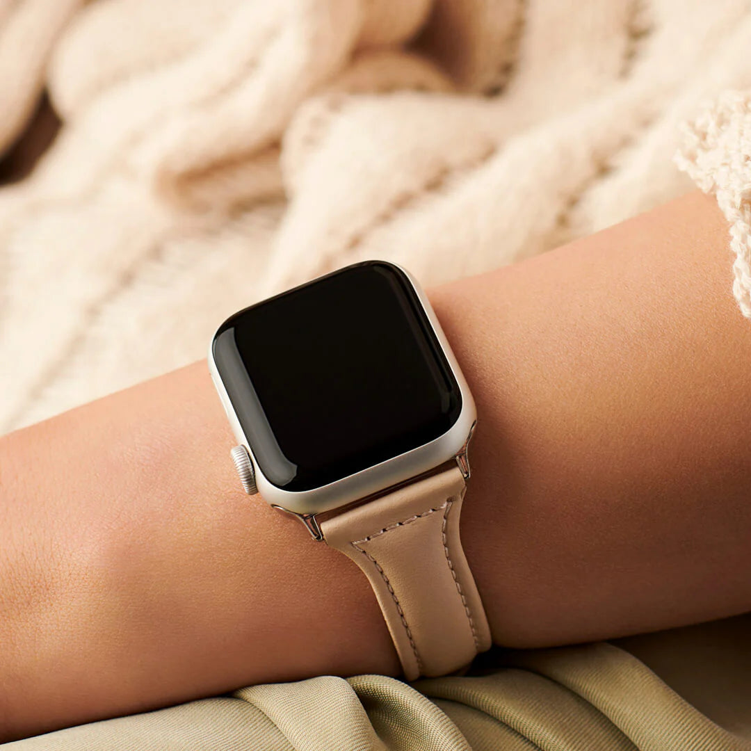 Leris Serisi Deri Apple Watch Kordonu - İnce ve Zarif Tasarım